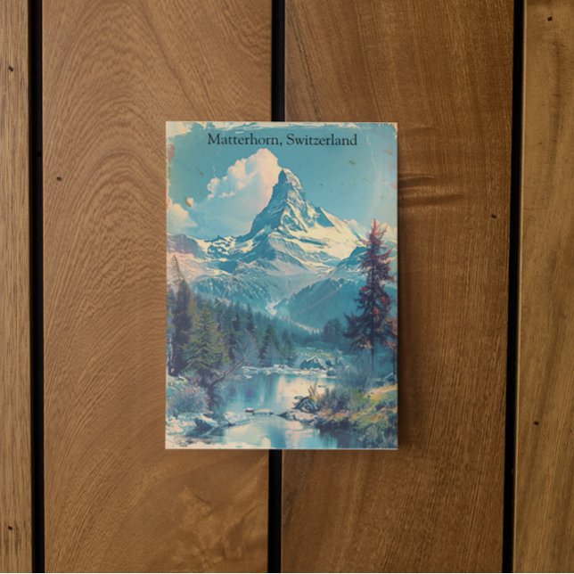 Matterhorn Schweiz Schweizer Alpen Vintag Postkarte (matterhorn switzerland travel postcard)