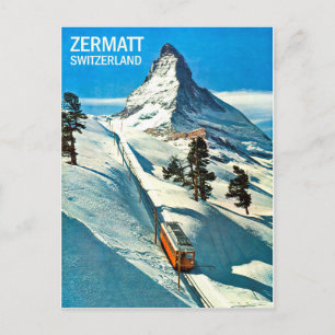 Matterhorn, Schweiz, Zermatt, Vintag Postkarte