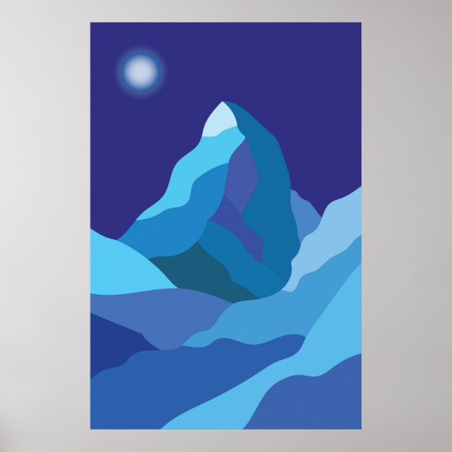 Matterhorn. Winternacht Poster (Vorne)