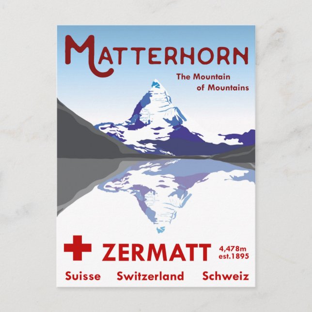 Matterhorn, Zermatt, Schweiz, Postkarte (Vorderseite)