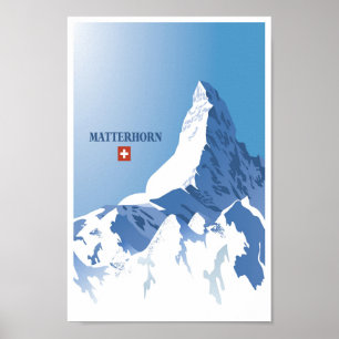 Matterhorn, Zermatt, Schweiz, Ski Poster