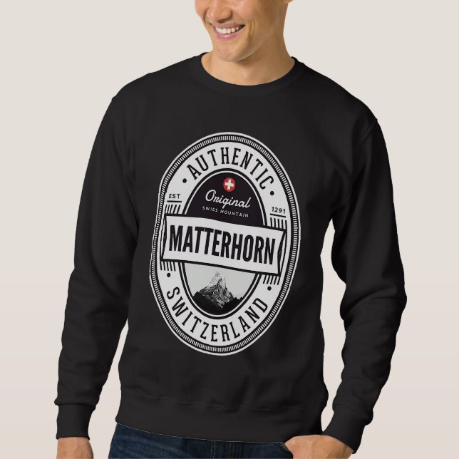Matterhorn Zermatt Switzerland Hikers Mountaineeri Sweatshirt (Vorderseite)