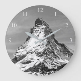 Matterhornschwarzweiss-kleine Anzahlen Große Wanduhr