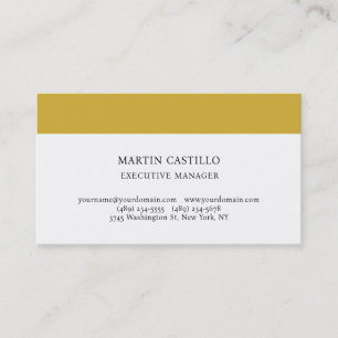 Mattes Gold-Weiß Modern Professionelle Serifenschr Visitenkarte