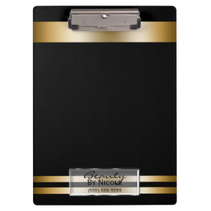 Mattes Schwarz Gold Glanz Elegant Glamour Persönli Klemmbrett
