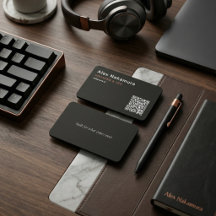 Mattes Schwarz Minimales QR-Code-Tech-Gründer Star