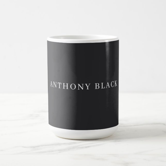 Mattes Schwarz Minimalist Einfach Elegant Klassisc Kaffeetasse (Mittel)