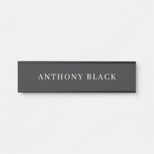 Mattes Schwarz Minimalist Einfach Elegant Klassisc Türschild