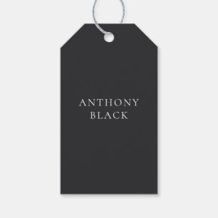 Mattes Schwarz Minimalistisches Einfaches Elegante Geschenkanhänger