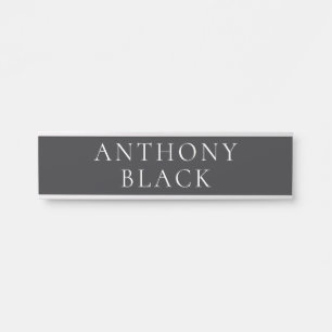 Mattes Schwarz Minimalistisches Einfaches Elegante Türschild
