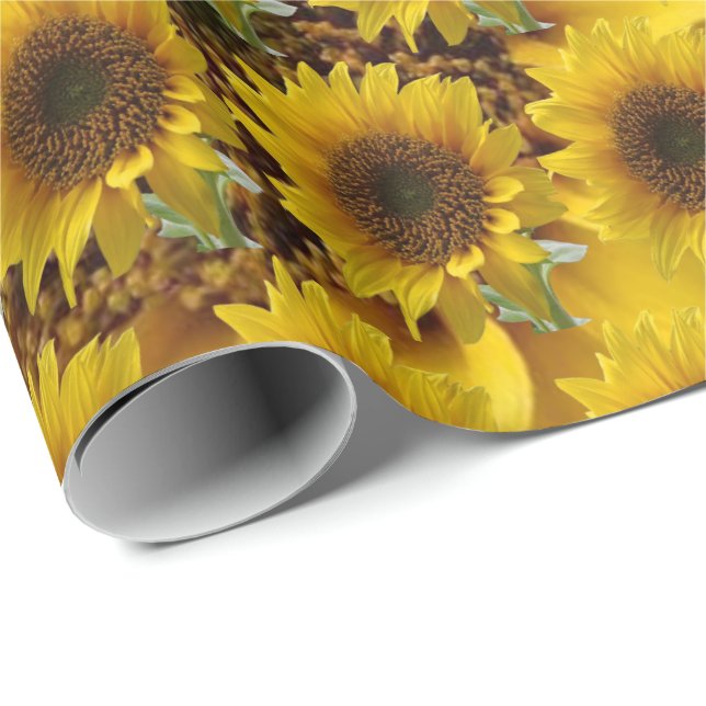 Mattes Sonnenblumenpapier Geschenkpapier (Rolleneckpunkt)