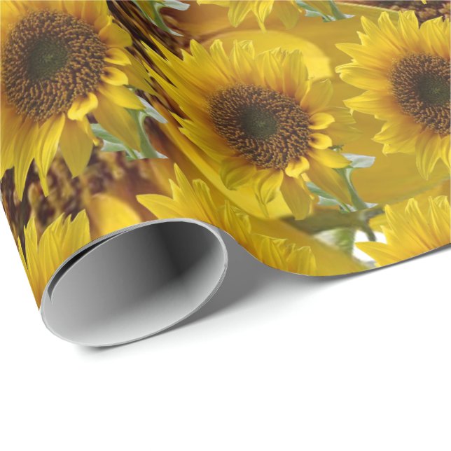 Mattes Sonnenblumenpapier Geschenkpapier (Rolleneckpunkt)