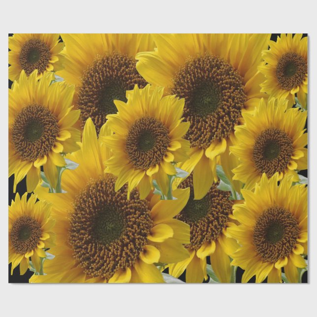 Mattes Sonnenblumenpapier Geschenkpapier (Flach)