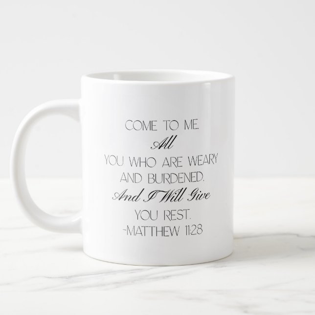 Matthäus 11:28 Hoffnung Bibelvers Tasse (Links)