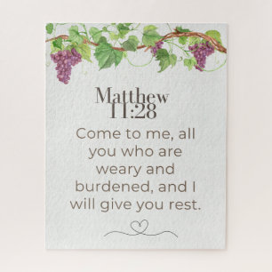 Matthäus 11:28 Kommt her zu mir Schrift Rebenzwe Puzzle