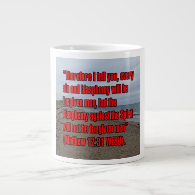 Matthäus 12:31 WEBU Mug Jumbo-Tasse (Vorderseite)