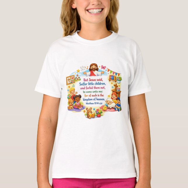 Matthäus 19:14 T-Shirt (Vorderseite)
