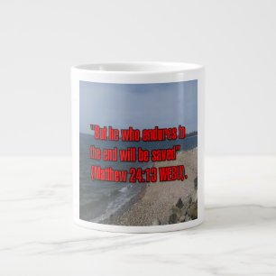 Matthäus 24:13 WEBU Mug Jumbo-Tasse