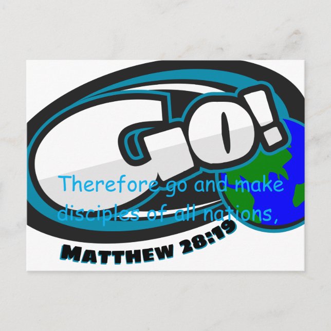 Matthäus 28:19 Postkarte (Vorderseite)