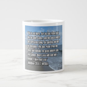 Matthäus 28:6-7 WEBU Mug Jumbo-Tasse