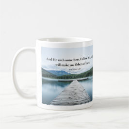 Matthäus 4:19 Jesus sagte: Folgt mir, Bibelvers Kaffeetasse