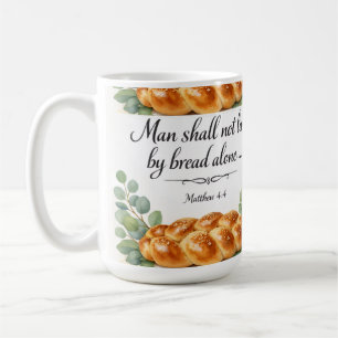Matthäus 4:4 Küchendekor messianisches jüdisches G Kaffeetasse