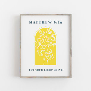 Matthäus 5:16 Lasst euer Licht leuchten Christlich Poster