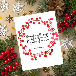Matthäus 5:3 Bibel-Weihnachts-Grußkarte Feiertagskarte