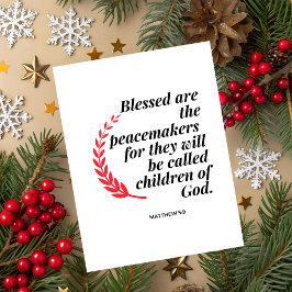 Matthäus 5:9 Bibelvers Weihnachtskarte  Feiertagskarte