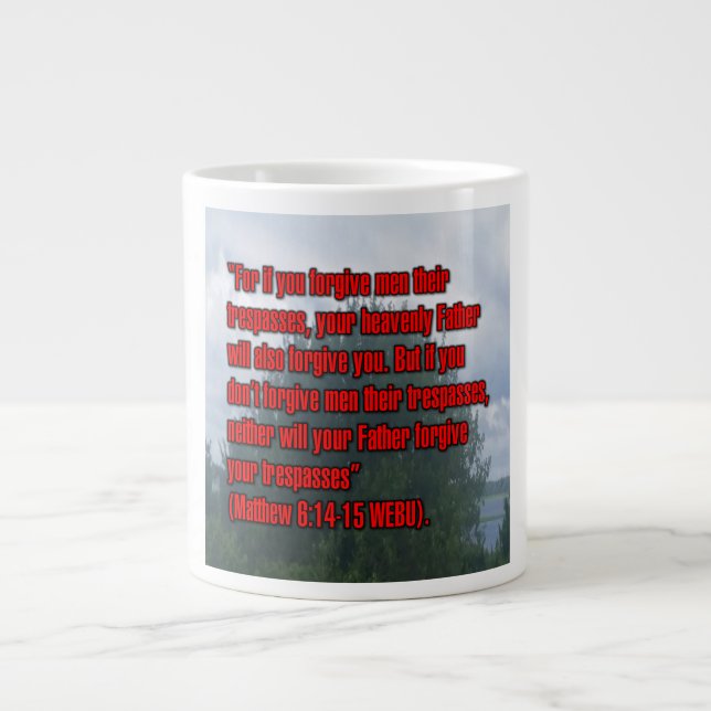 Matthäus 6:14-15 WEBU Mug Jumbo-Tasse (Vorderseite)
