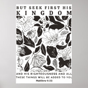 Matthäus 6:33 „Trachtet zuerst nach seinem Reich“ Poster
