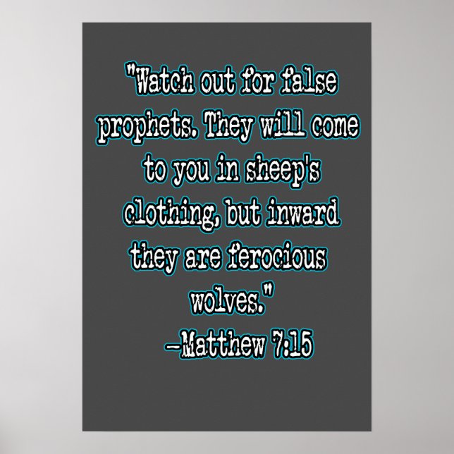 Matthäus 7:15 Hütet euch vor falschen Propheten Poster (Vorne)