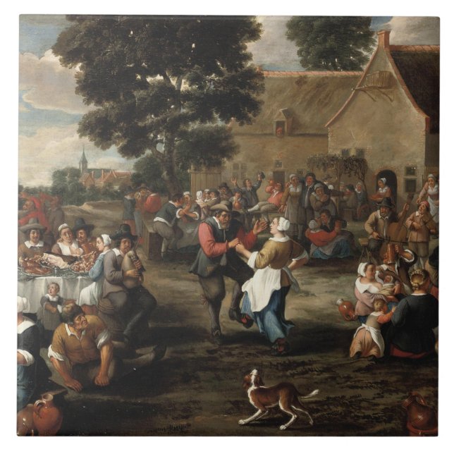 Mattheus van Helmont - Bauernfest Fliese (Vorderseite)