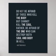 Matthew 10:28 Typografie der Christlichen Bibel Ve