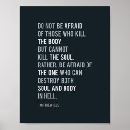 Matthew 10:28 Typografie der Christlichen Bibel Ve Poster