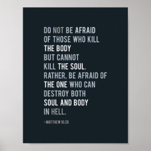 Matthew 10:28 Typografie der Christlichen Bibel Ve Poster