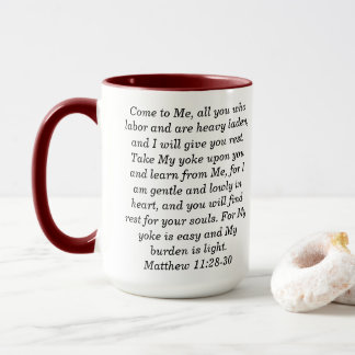 Matthew 11,28 Benutzerdefinierte Bibelstelle Zweif Tasse