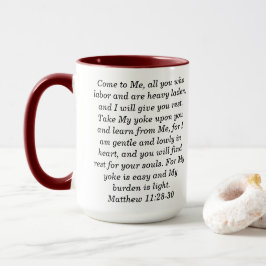 Matthew 11:28 Custom Scripture Two-Tone Coffee Tas Tasse
