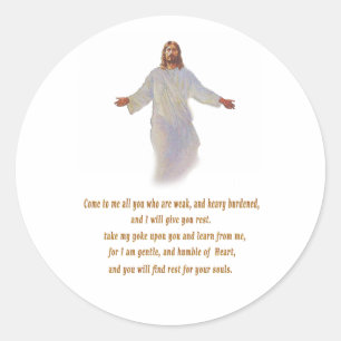 Matthew 11:28 Geschenke Runder Aufkleber