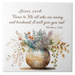 Matthew 11:28 Jesus sagte, Komm zu mir Bibel Verse Fliese