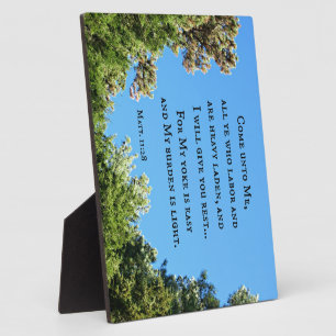 Matthew 11:28 Kommt zu mir, ihr alle, die ihr arbe Fotoplatte