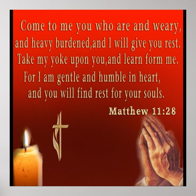 Matthew 11:28 Poster (Vorne)
