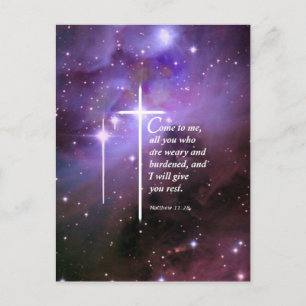 Matthew 11:28 postkarte
