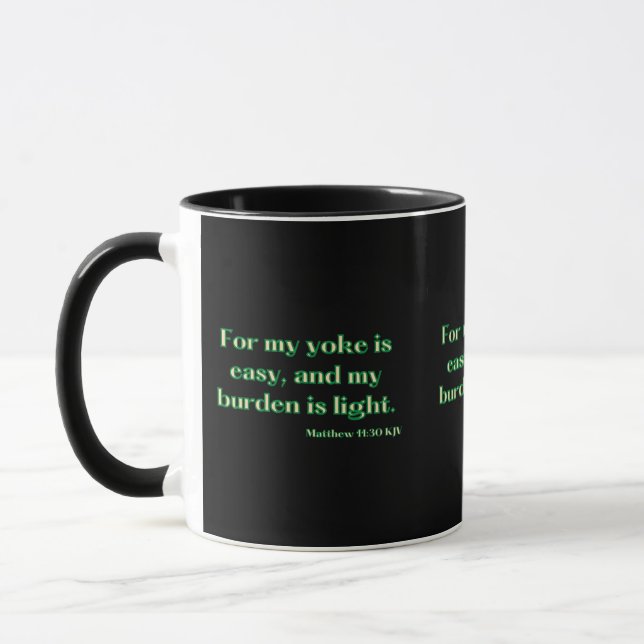 Matthew 11:30 KJV Bible Scripture Zwei-Tone-Tasse Tasse (Links)