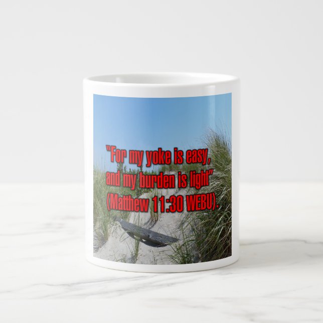 Matthew 11:30 WEBU Mug Jumbo-Tasse (Vorderseite)