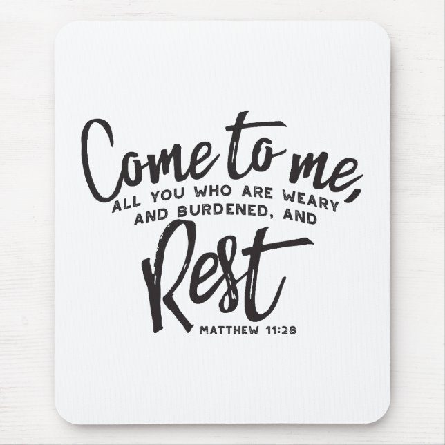 Matthew 11 Bibelverse Mousepad (Vorne)