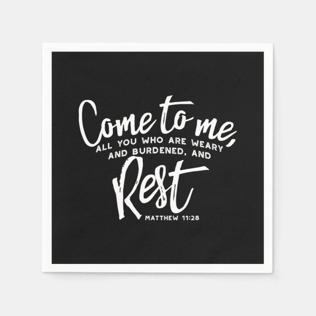 Matthew 11 Bibelverse Serviette (Vorderseite)