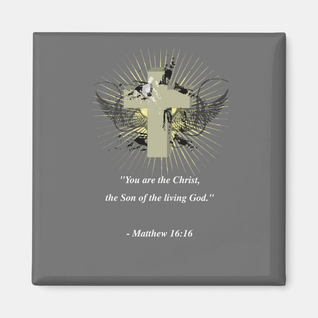MATTHEW 16:16 Bibelverse Magnet (Vorne)