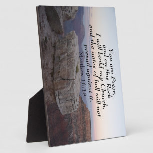 Matthew 16:18 Du bist Peter, und auf diesem Felsen Fotoplatte