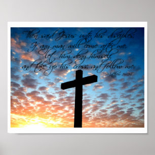 Matthew 16:24 Bibelschrift Kunst drucken Poster